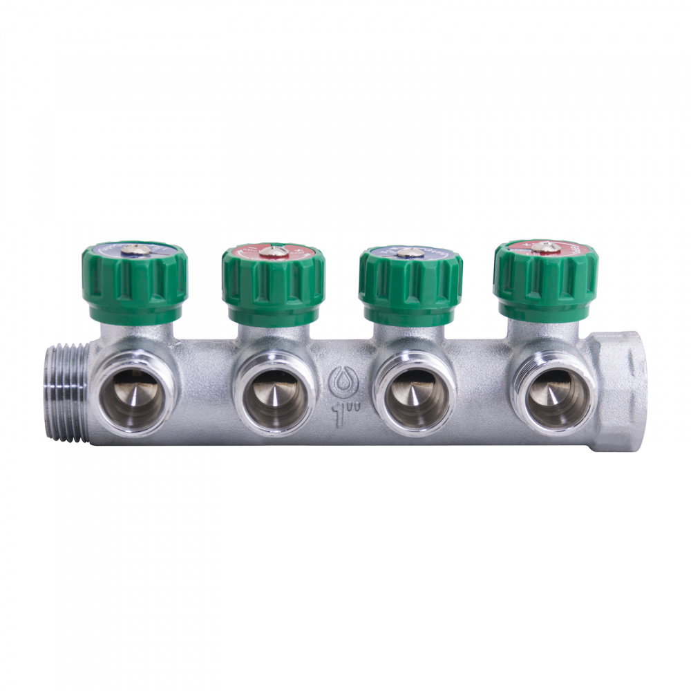 aqdobrzk4k7chcb5uk8fmsshrl25e7j9 Коллектор регулирующий евроконус ВР-НР Gappo G1002.04 1"x3/4"x4 вых — изображение 1