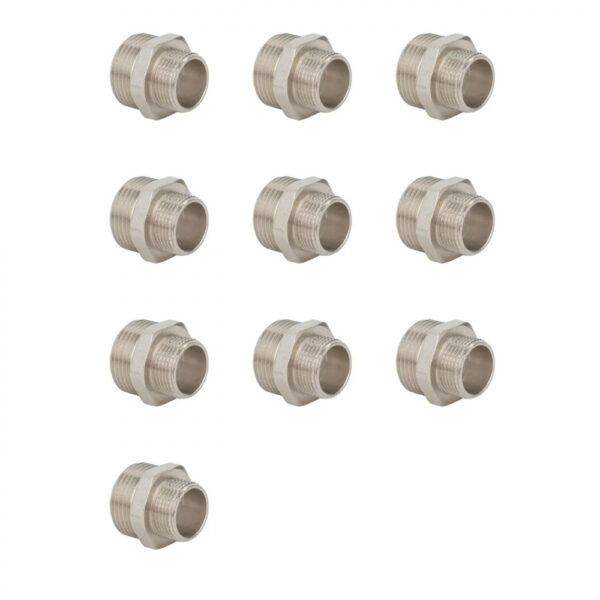Ниппель переходной НР-НР, никелированный Gappo G2205.0403 1/2"х3/8" уп. 10 шт.