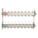 Коллектор регулируемый с запорными клапанами Gappo G428.9 9-вых.x1"x3/4"