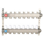 Коллектор регулируемый с запорными клапанами Gappo G428.8 8-вых.x1"x3/4"