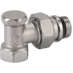 R16TG 1/2" угловой, отсечной клапан, хром. с герметичной прокладкой.