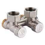 Узел нижнего подключения R384, угловой, 3/4"F x 18, для одно- и двухтрубных систем.