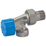 Угловой осевой термостатический клапан R415H,1/2", 30 х 1,5.