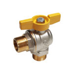 GIACOMINI ШАР. КРАН НН R782 1/2" УГЛОВОЙ РУЧКА ЖЕЛТАЯ.